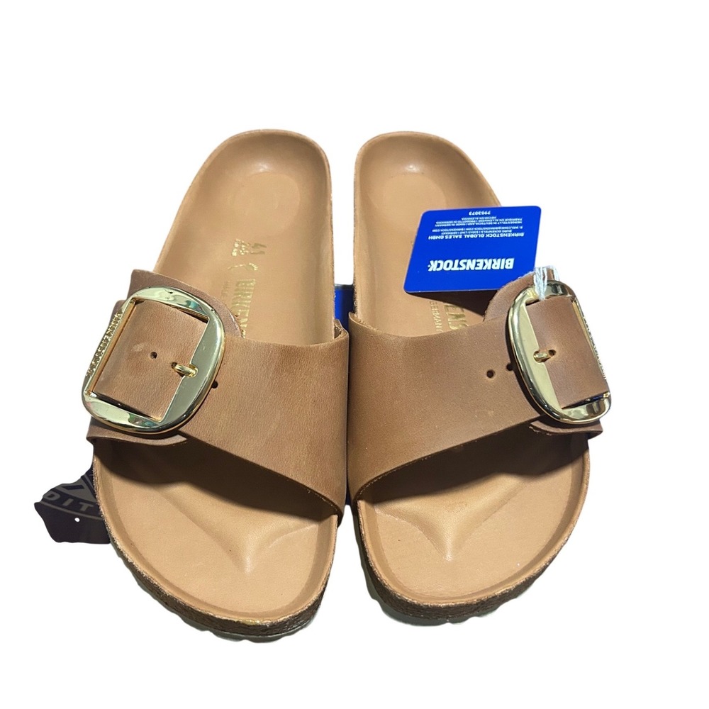 Birkenstock Madrid Big Buckle Cognac Oiled Leather Sandals 1006525 Womens 10